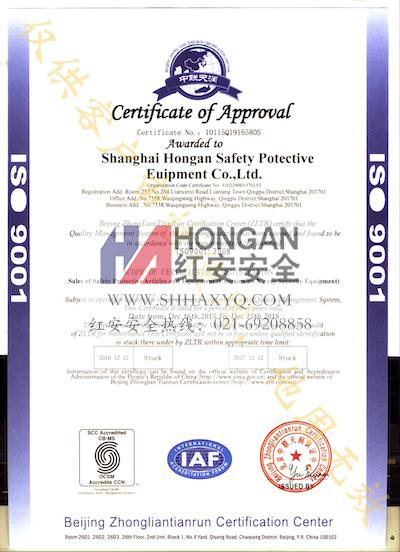 上海红安安全品牌洗眼器通过2016年ISO9001质量体系审查